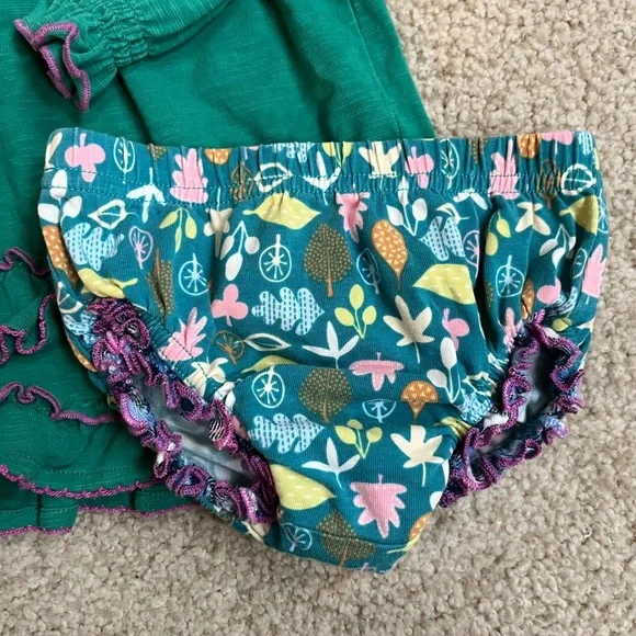 Matilda Jane Baby Green & Purple Rosebud Dress - Picture 3 of 4